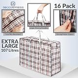 DECO EXPRESS Laundry Bags XXL 107L Pack 16 Durable Zip storage bags view 4