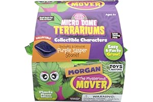 Toys By Nature Character Micro Dome Moving Plant Terrarium Kit, Moves When You Touch It - Complete Terrarium Supplies Includes Everything Needed to Grow - Just Add Water (Morgan The Mighty Mover)