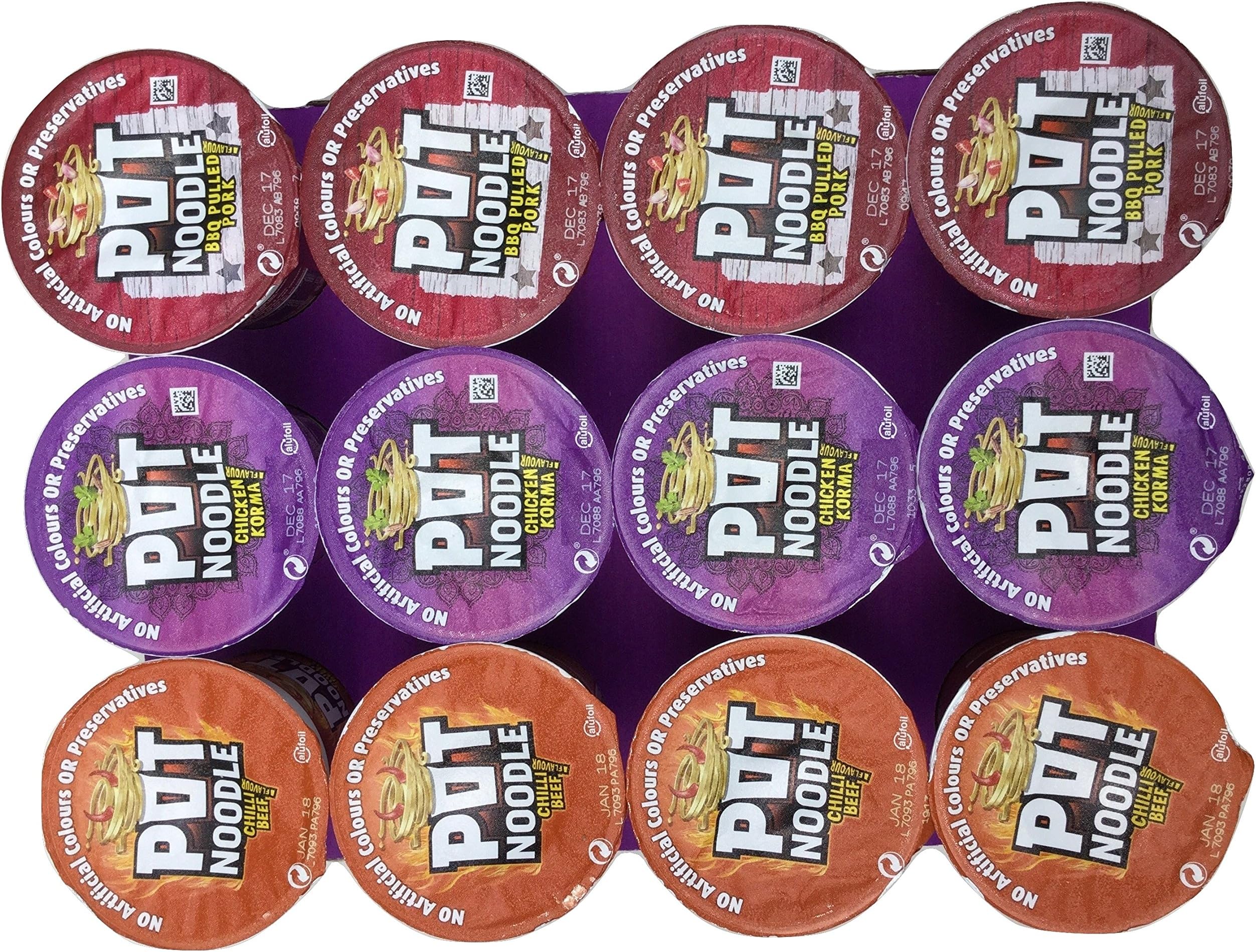 Pot Noodles Saturday Night Selection Pack 3 Varieties 4 of each Flavour. 12 Great, Quick Snacks for On The Go meals. New Flavours!