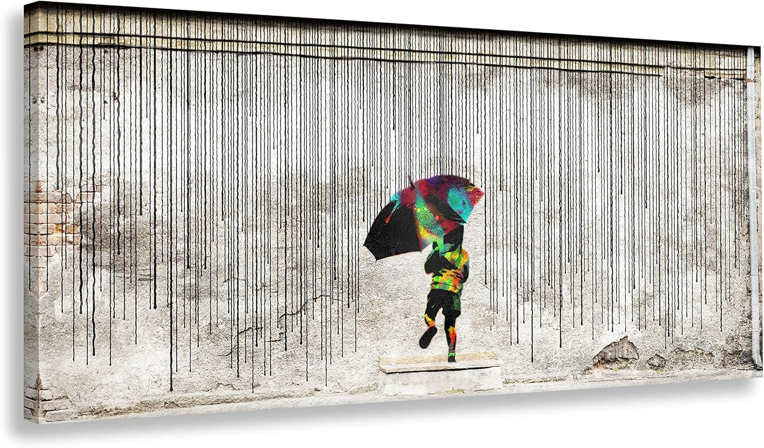 Kunstbruder Wandbild von Banksy Child In The Rain (div. Größen