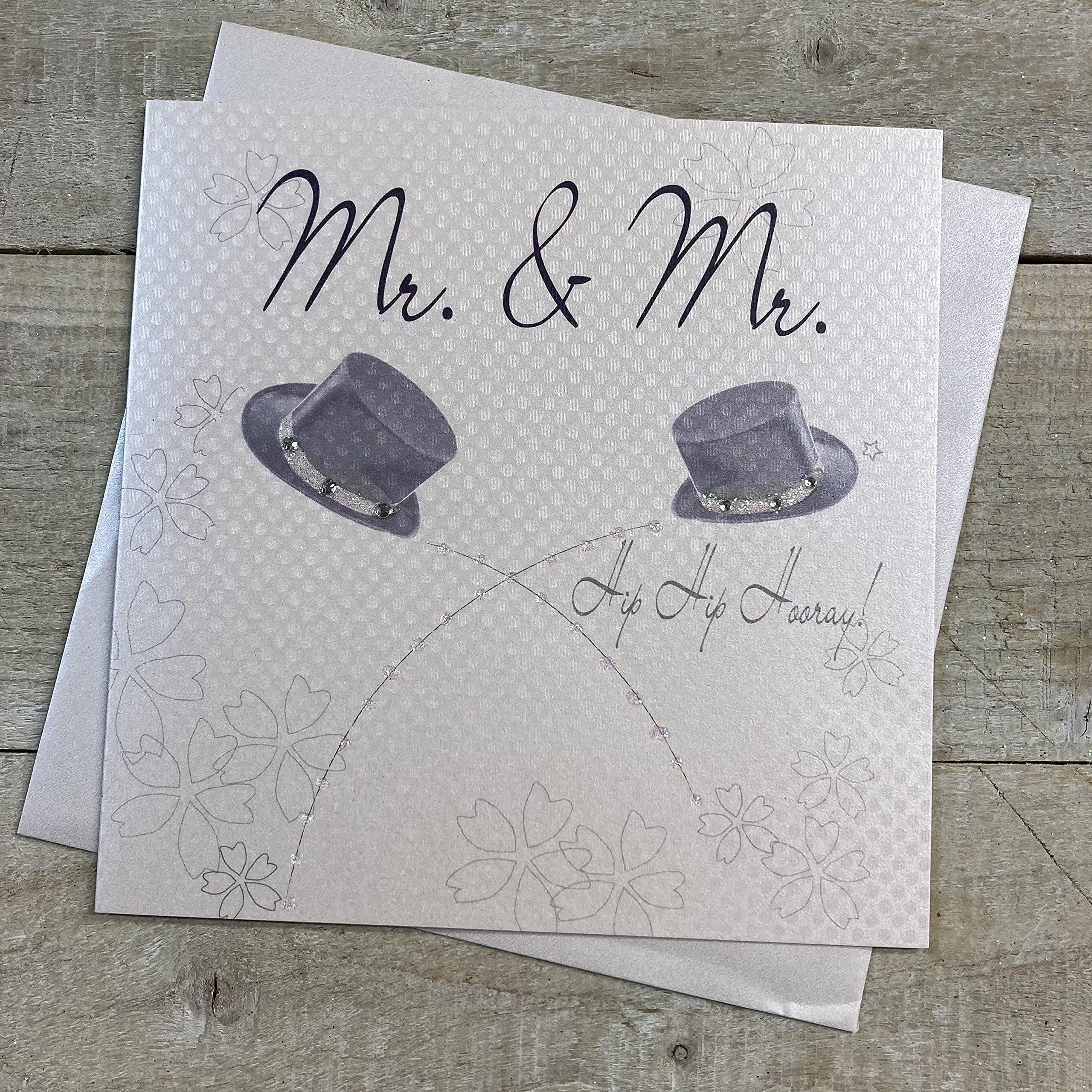White Cotton Cards WB27 Mr and Mr Top Hats