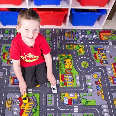 The Rug House Children’s Fun & Colourful Roads Play Mat 80cm x 120cm