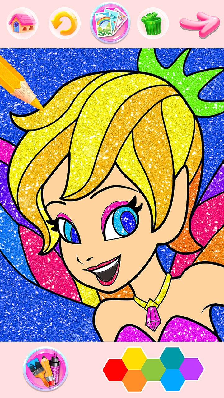 Rainbow Glitter Coloring Book - Unicorn Artist Crayons Pencils ...
