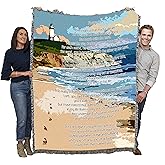 Pure Country Weavers Jesus Footprints in The Sand 1 Blanket 1 -Religious Gift Tapestry Throw Woven from Cotton - Made in The USA (72x54)