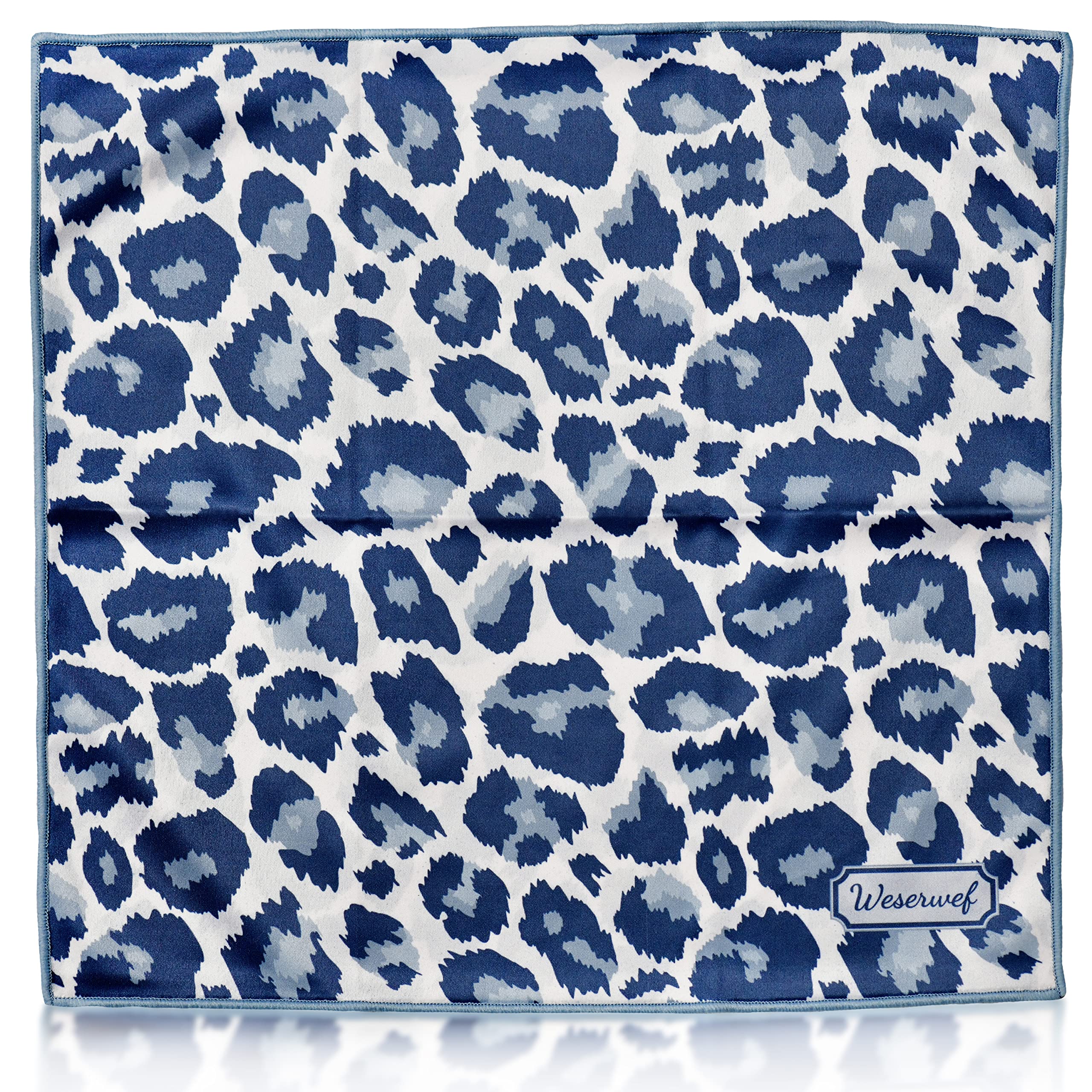 WESERWEF Design Microfiber Glasses Cleaning Cloth, Premium Cleaning Cloths for Spectacles, Lens, Screens, Tablets, Eyeglasses, 12" x 12", Ultra-Soft & Scratch-Free (leo)