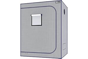 Groworld Grow Tent, 48''x24''x60'' Greenhouse Gray Grow Tent with 19mm Poles, High Reflective 600D Mylar Hydroponic Grow Tent with Observation Windows for Indoor Plant Growing (from Texas)