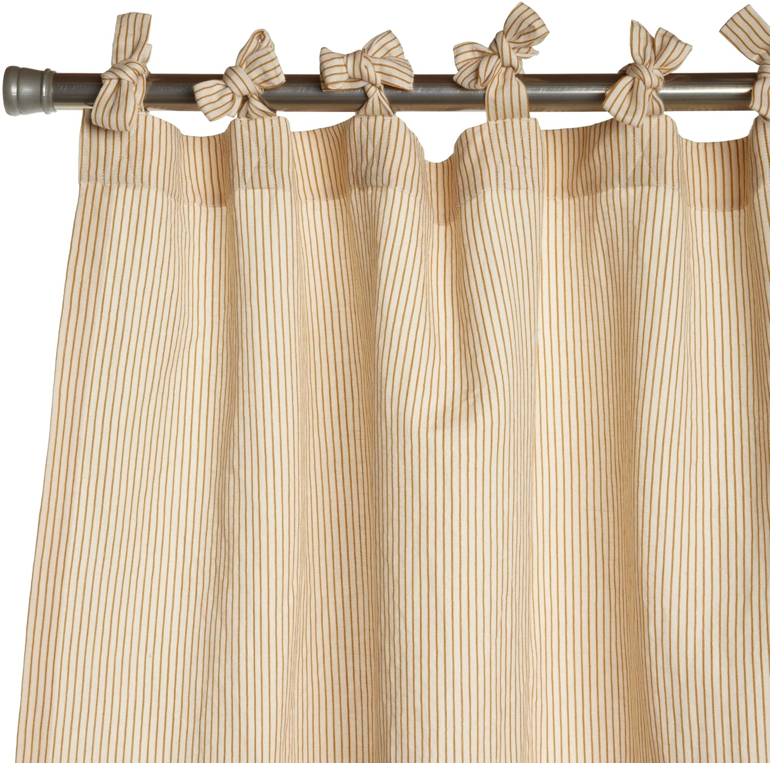 Coyuchi Mini Stripe Cotton Linen Shower Curtain Ivory With