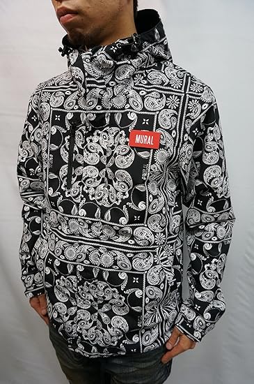 Amazon ミューラル Mural マウンテンパーカー Paiseley Athletic Jacket ブラック ペイズリー マンパ ナイロンジャケット アウター メンズ 黒 Black トレーナー パーカー 通販