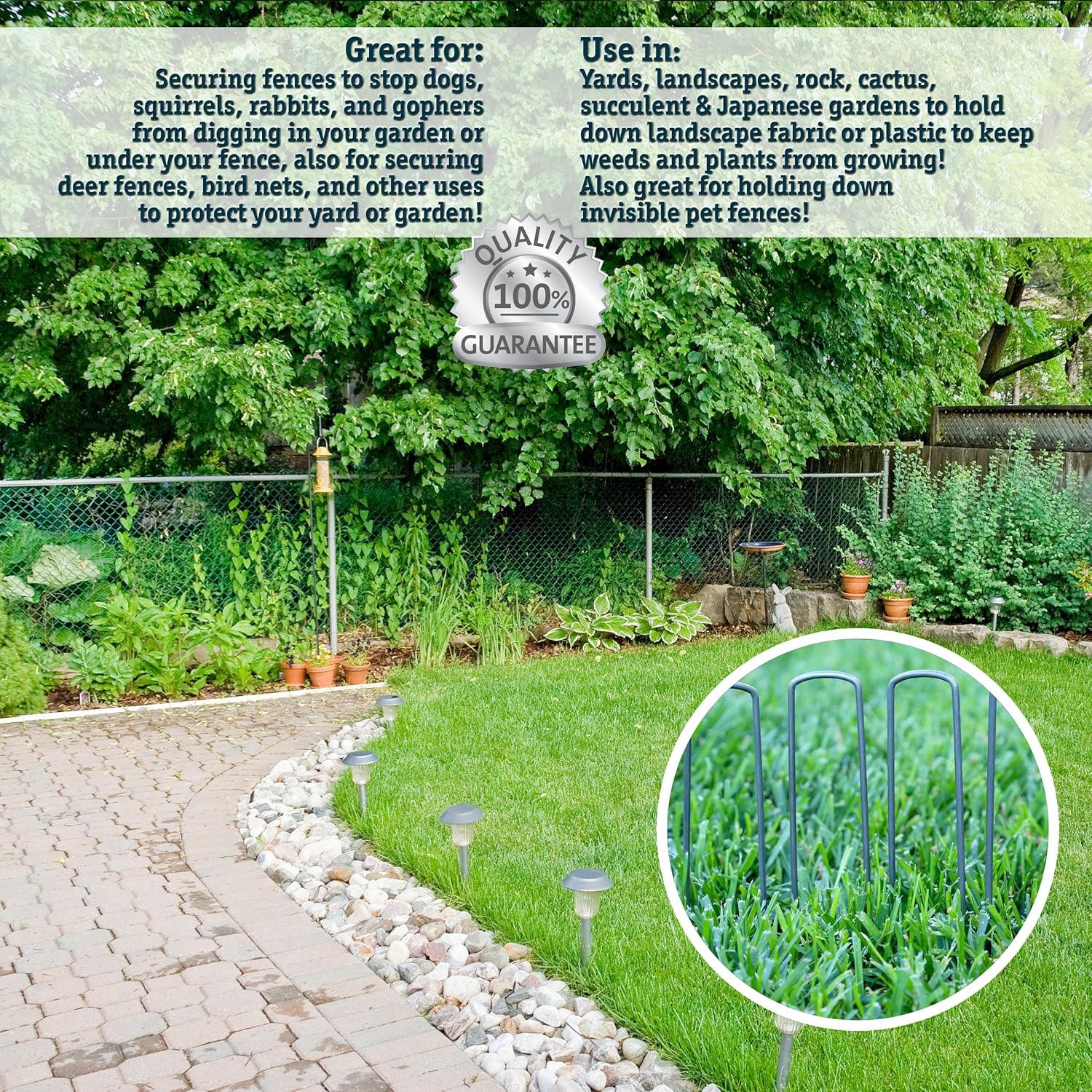 100 6-Inch Garden Landscape Staples Stakes Pins - USA Strong Pro Quality Built to Last. Weed Barrier Fabric, Ground Cover, Soaker Hose, Lawn Drippers, Irrigation Tubing, Wireless Invisible Dog Fence… : Garden & Outdoor