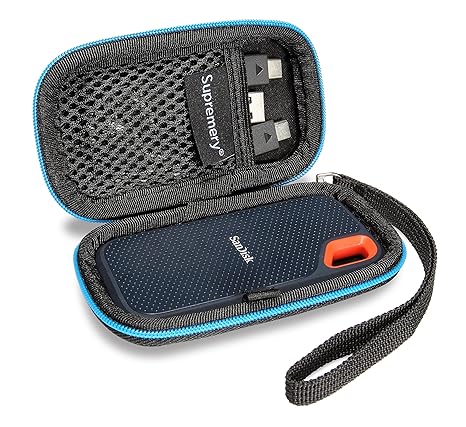 Supremery Tasche für SanDisk Extreme Portable SSD Festplatten Case Schutz-Hülle Etui Festplattentasche/HDD Case - für 2.5 Zol