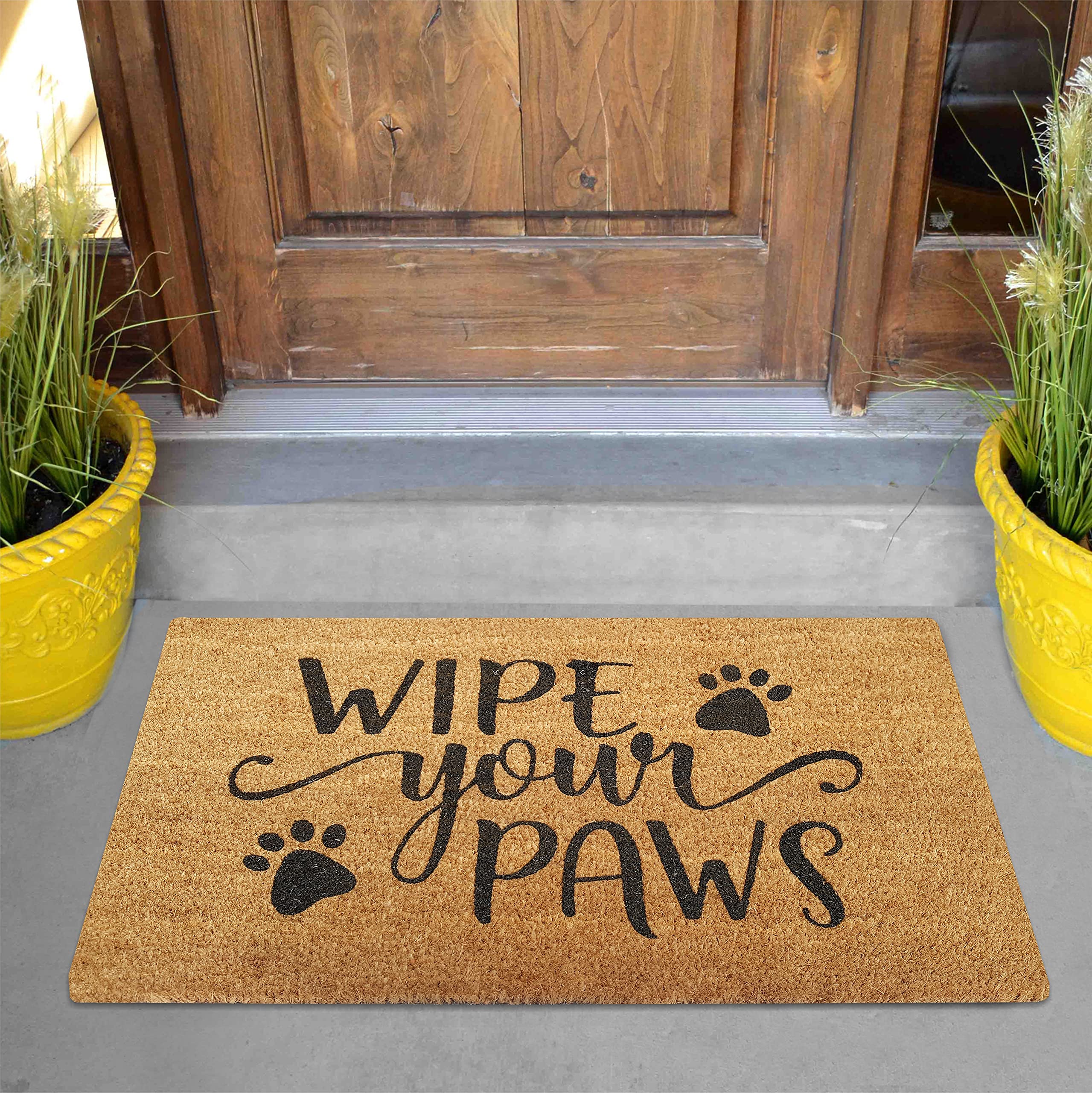VORX Door Mat Large PVC Backed Coir Entrance Heavy Duty Door Mat 75cm X 45cm Indoor Outdoor Home Shops Offices Gyms WIPE YOUR PAWS, 1% of Sale Value will be Donated to Children's Hospital Sheffield