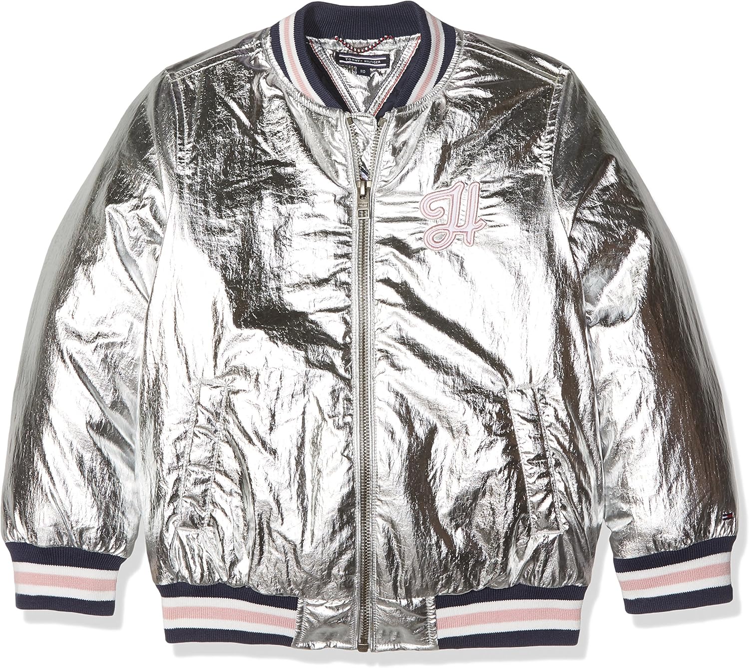 tommy hilfiger silver jacket women's