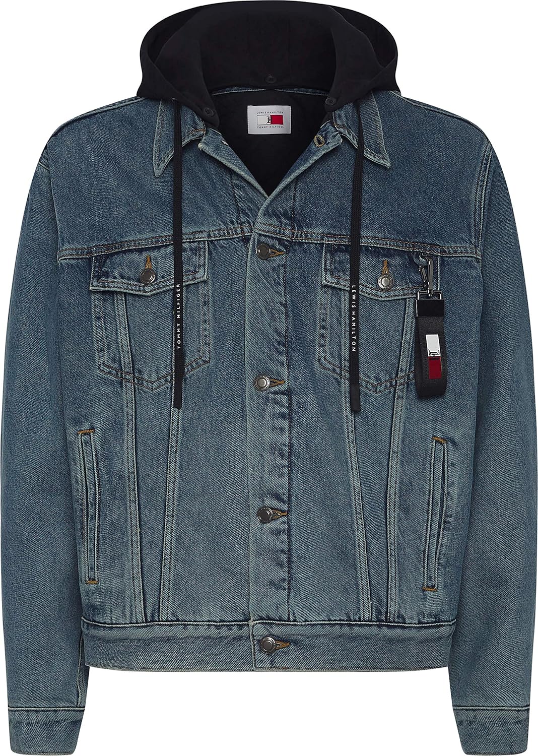 lewis hamilton hooded denim jacket