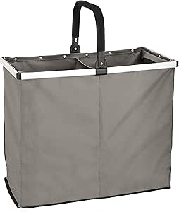 LOMOS cesto de Ropa Sucia Confortable con Dos cámaras en Gris (100 l de