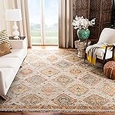 SAFAVIEH Samarkand Collection Area Rug - 9' x 12', Beige & Gold, Hand-Knotted Wool, Ideal for High Traffic Areas in Living Ro