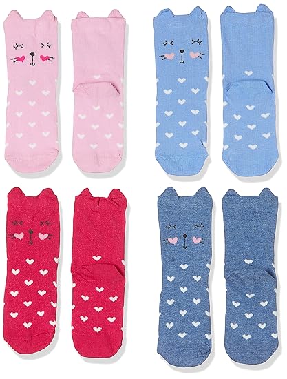 Baby Girls Regular Fit Cotton Socks (Pack of 4)