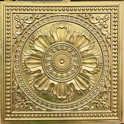 Amazon Com Faux Tin Ceiling Tiles Aged Brass Hotel Decor Wall