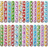 Giraffe - 50 Pack Valentine Slap Bracelets for Kids - Unicorn Snap Bracelets Bulk - Friendship Band Toys - Stocking Stuffers Wristbands for Goody Bag - Easter Basket Fillers Party Favors for kids