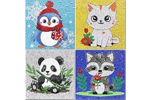 Libfx Diamond Art Kits for Kids 4 PCS Diamond Art for Kids Girls Boys Beginners Arts and Crafts for Kids Ages 8-12 (DW-001)