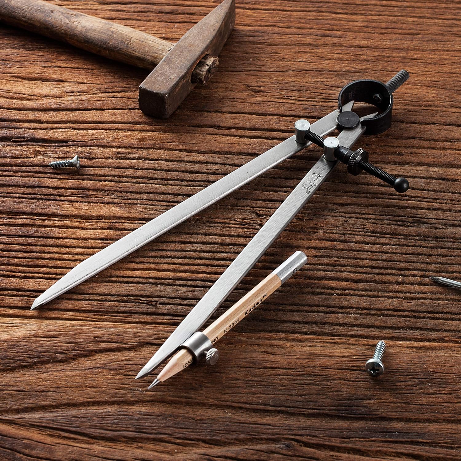 Mr. Pen- Professional Compass with Lock, 8 inch, Pencil Compass, Woodworking Compass, Compass for Geometry, Wing Divider, Compass Drawing, Drafting Compass, Carpenter Compass, Scribe Tool : Office Products
