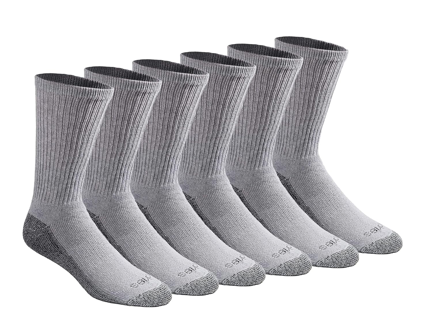 Dickies Men's MultiPack DriTech Moisture Control Crew, Gray 6 Pack