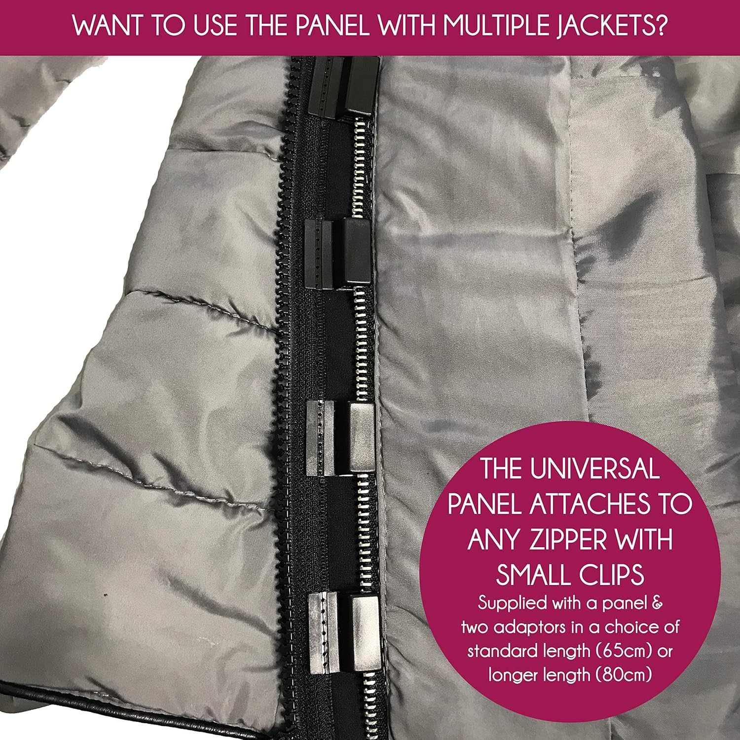 Zip Us In Maternity Jacket Expander Panel Coat Extender to Expand