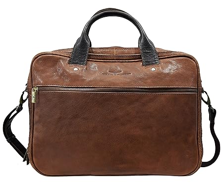 Urban Forest Taylor Leather 7 Ltrs Dark Brown Laptop Messenger Bag