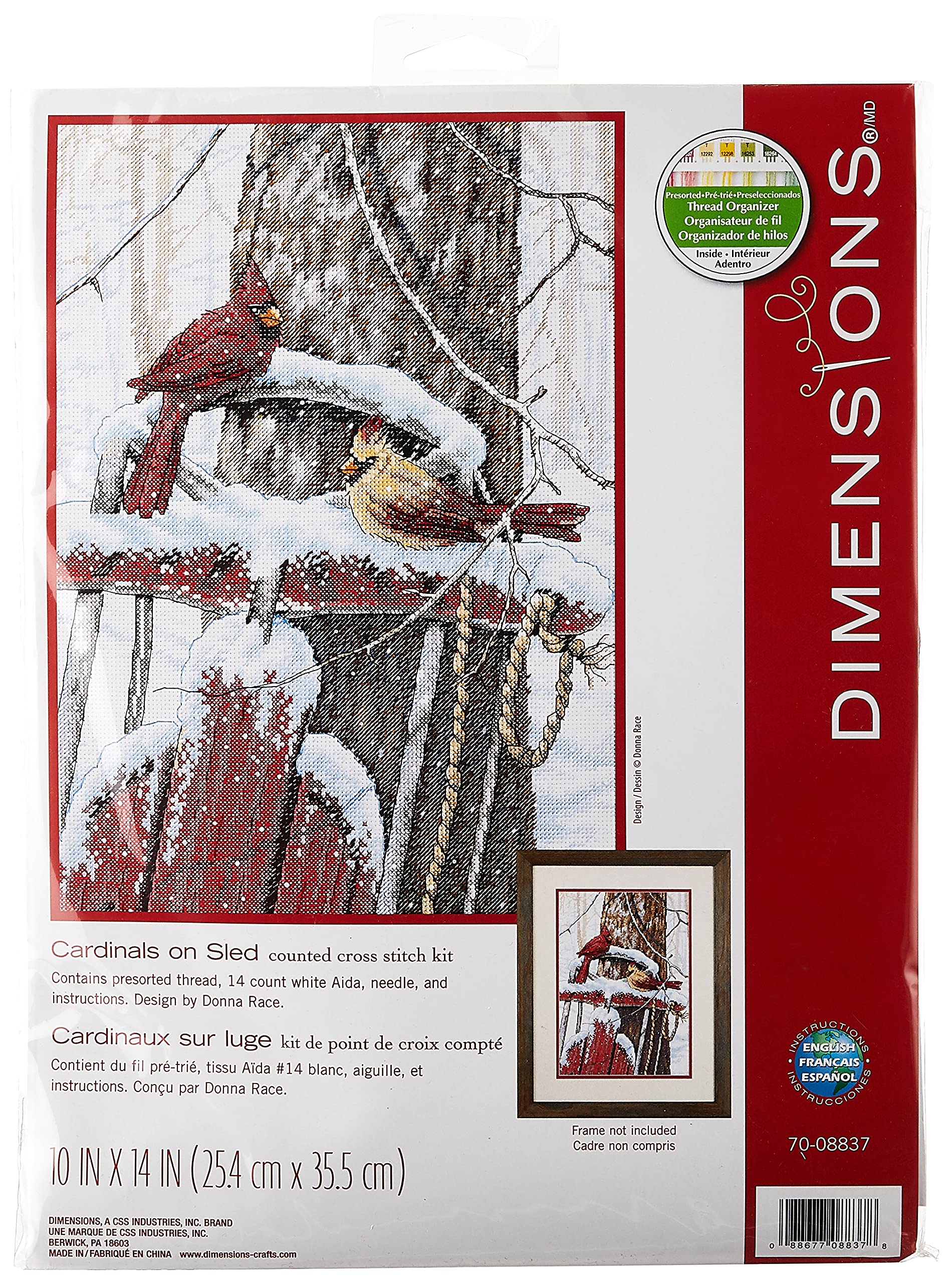 Dimensions Cardinals ON SLED, Cotton, Multi-Colored