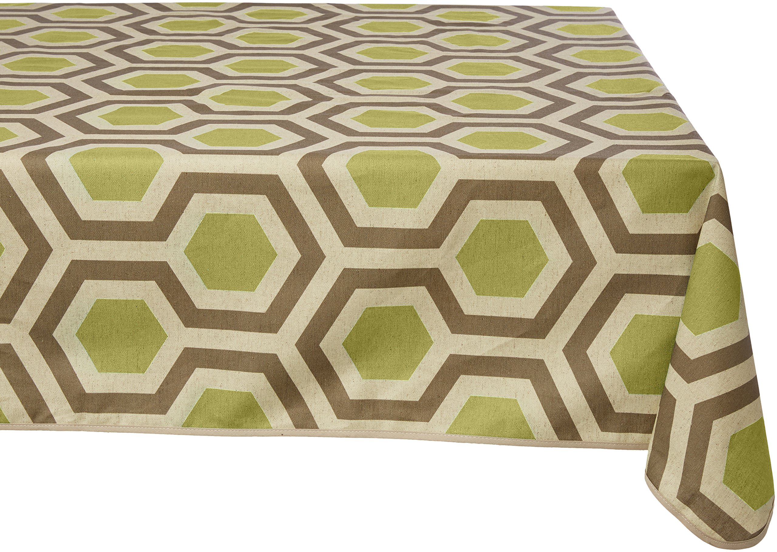 GIRONES Hexagon Beechnut & Walnut Tablecloth 140 x 300 cm