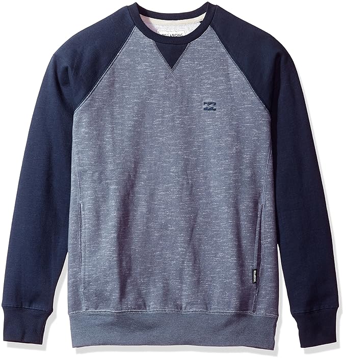 Buy BILLABONG Men's Balance Fleece Raglan Crew, Blue Heather, Large at
