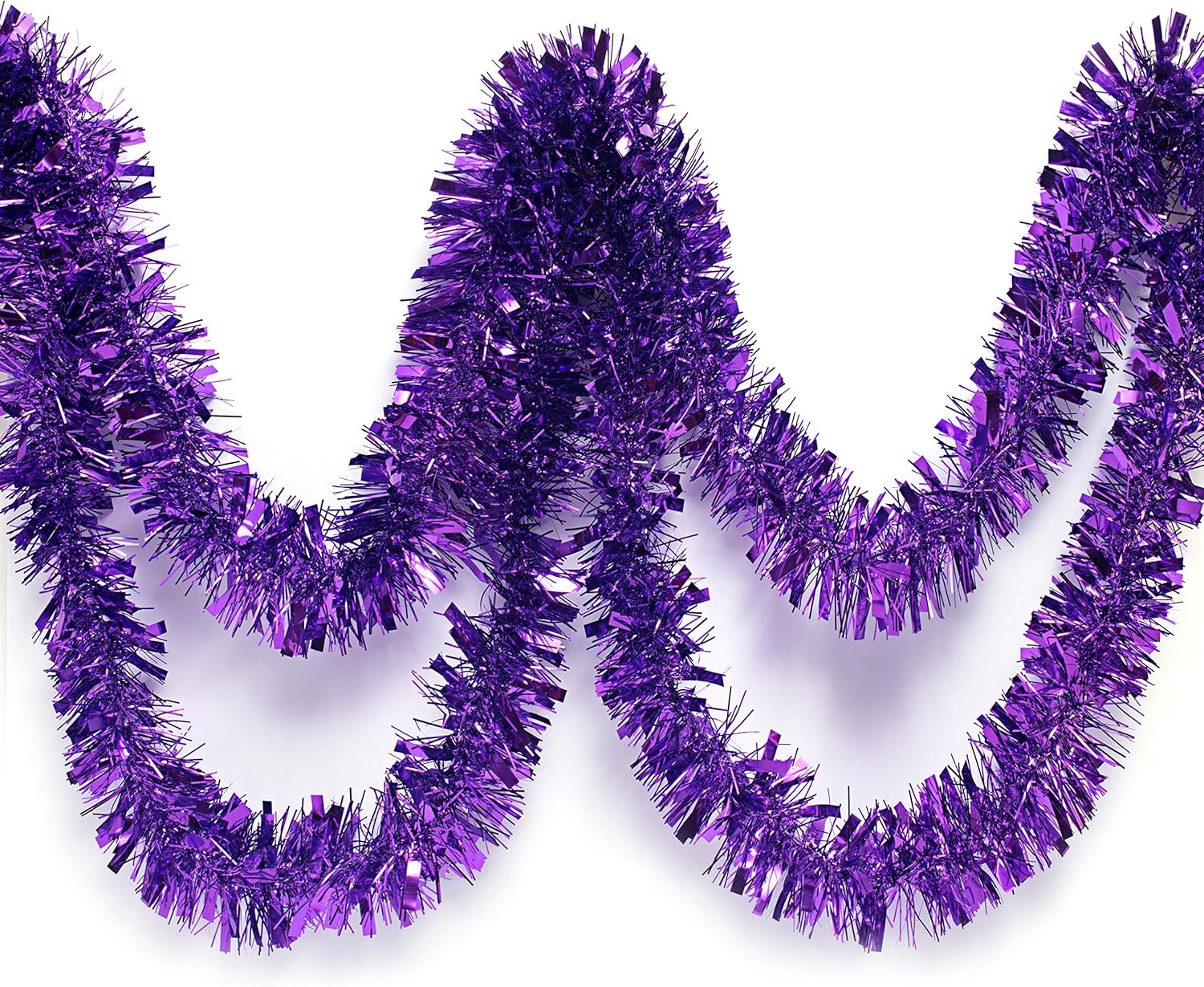 Anderson's Purple Metallic Tinsel Twist Garland 4 inches