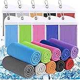 KEAFOLS Cooling Towels for Neck and Face 10 Pack, 40x12’’ Soft Breathable Sweat Towels, Microfiber Sport Towel for Yoga, Gym, Workout, Running, Golf, Travel, Cooling Neck Wrap for Hot Weather