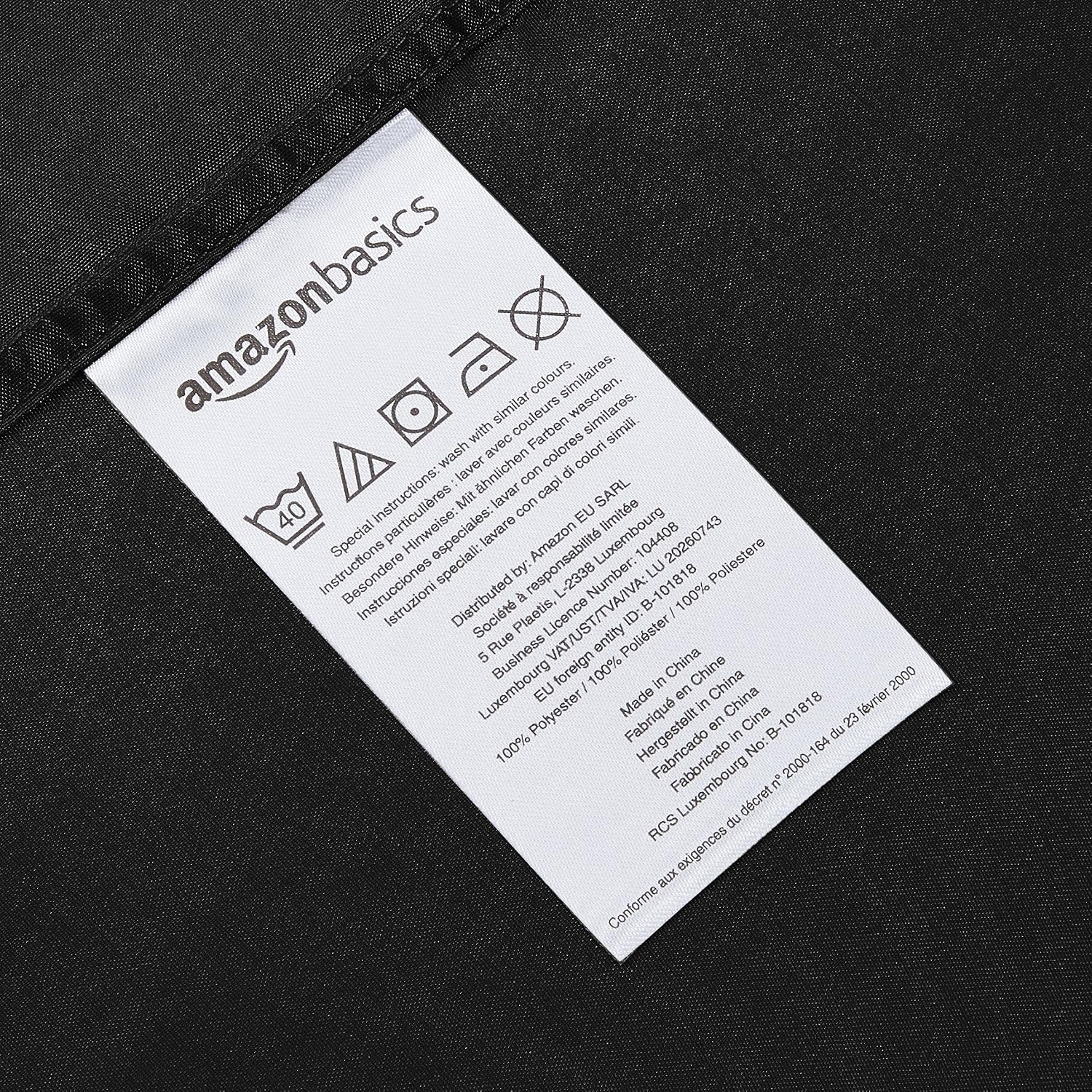Amazon Basics Bedding Soft Microfibre King Size Fitted Sheet with 12 inch (30 cm) Deep Pocket, 150 x 200 cm, Black - Image 4