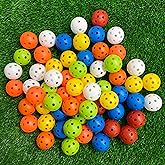 Crestgolf 50pcs Plastic Golf Training Balls – Airflow Hollow 40mm Golf Balls for Driving Range, Swing Practice, Home Use,Pet Play. …