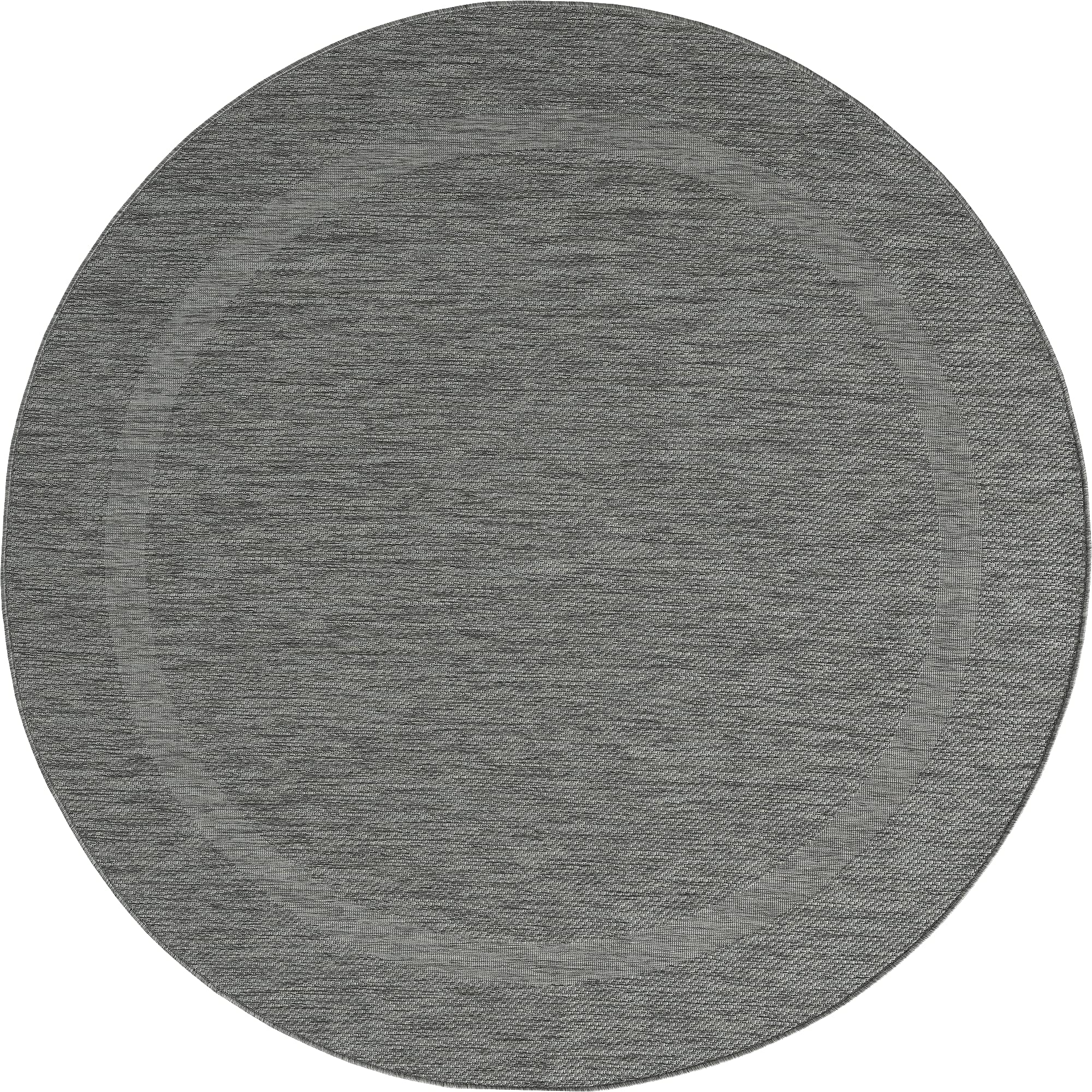 Mia's Teppiche Lara In- & Outdoor Rug, Flat Fabric, 120 cm, round, Anthracite