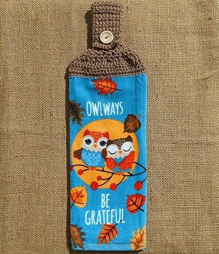 Amazon Com Autumn Owl Themed Plush Dish Towel Double Sided With A