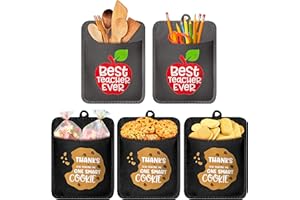 GROBRO7 5Pcs Teacher Appreciation Gifts Pot Holders Thanks for Making Me One Smart Cookie Microwave Oven Mitt Cotton Pocket Potholder Thank You Teachers Gifts for Back to School Graduation Retirement