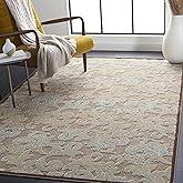 SAFAVIEH Paradise Collection Area Rug - 8' x 11'2", Dark Brown, Floral Viscose Design, Ideal for High Traffic Areas in Living