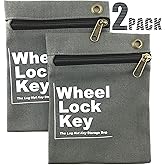 Wheel Lock Key Storage Bag - Easily and Safely Keep Your (Wheel Locks, Locking Wheel Lug Nuts, Wheel Lug Nut Key, Spare Wheel