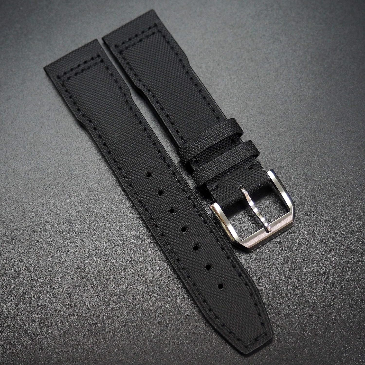 20mm Pilot Style Black Fiber Watch Strap For IWC Pilot