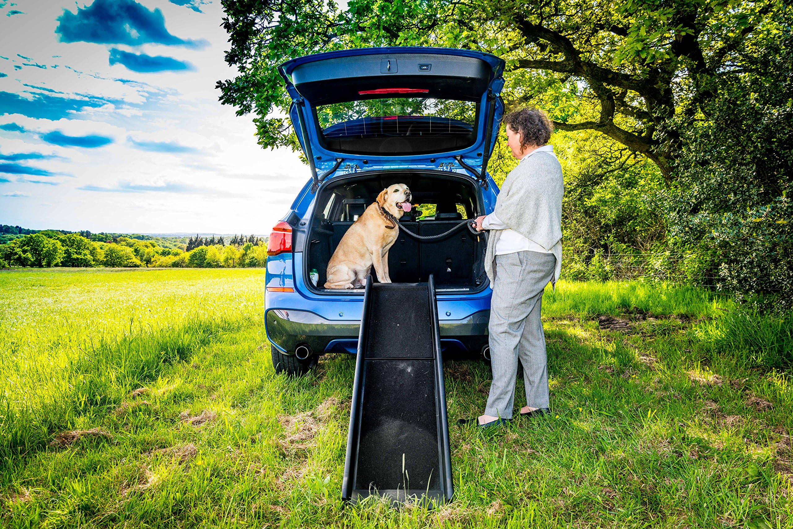 Folding Dog Ramp - Easy Fold - Ultra Lightweight And Durable - Supports Dogs Up To 200 lbs - Non Slip Rubber Feet