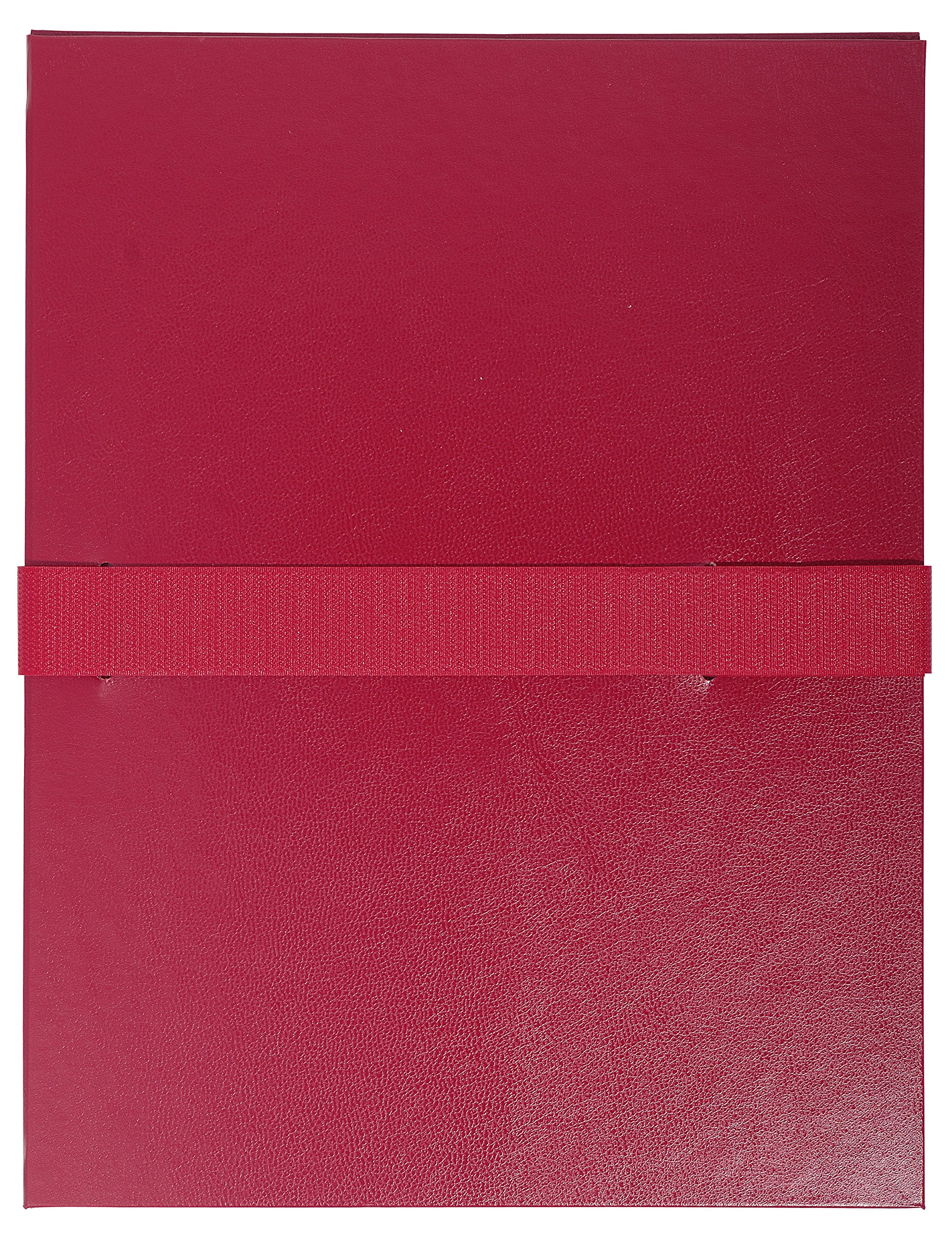 Exacompta - Ref 624E - Balacron Expanding Spine Folder - 240 x 320mm in Size, Suitable for Holding A4 Documents, Hook & Loop Strap Closure, Durable - Burgundy