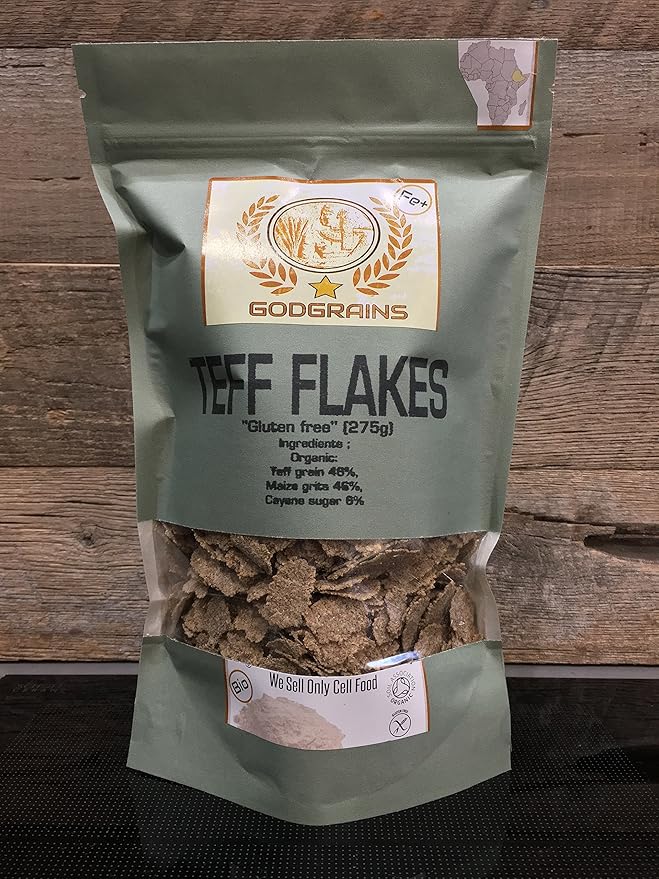 GODGRAINS ORGANIC TEFF FLAKES 4X275G Amazon.co.uk Grocery