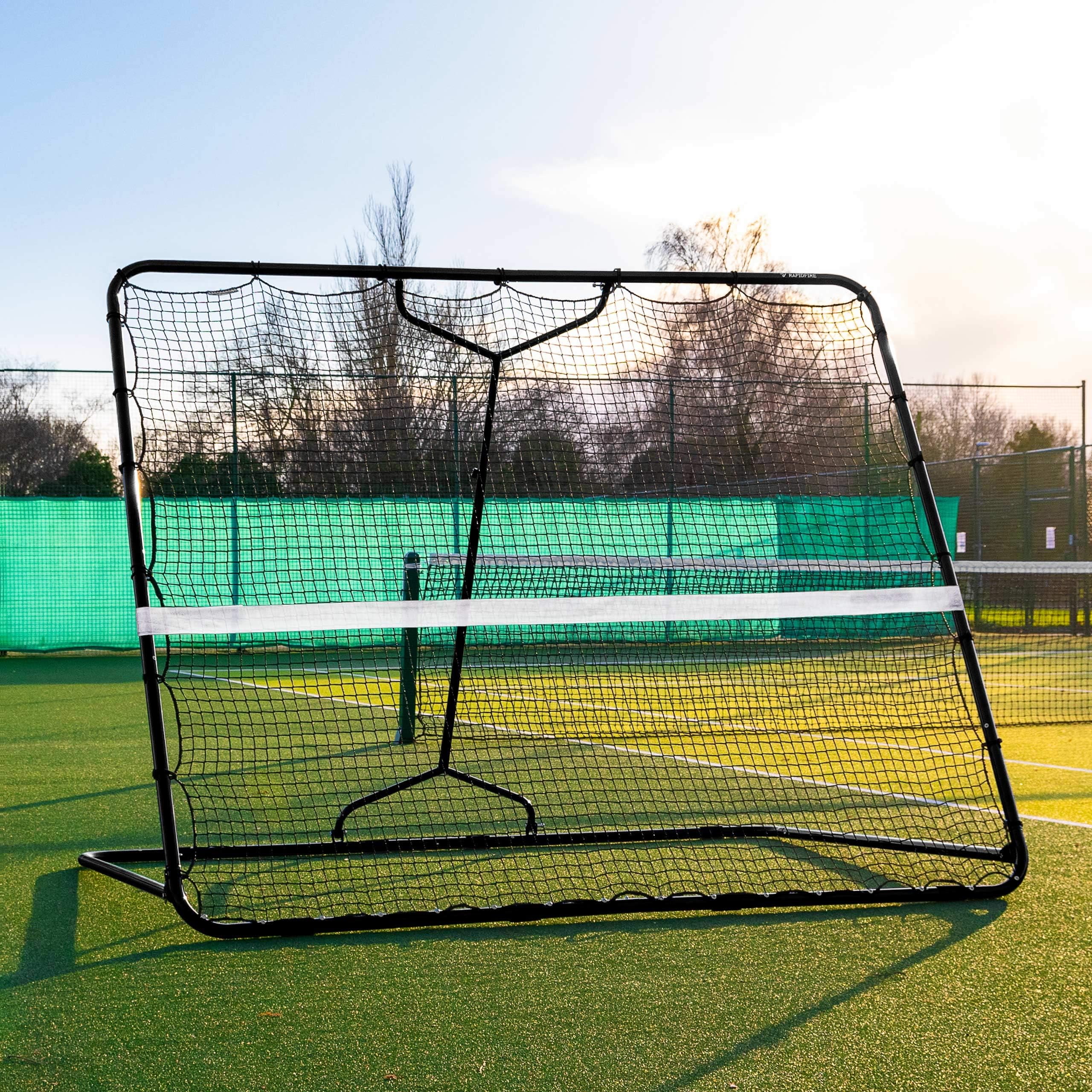 RapidFire Mega Tennis Rebounder | Groundstroke & Volleying Practice (Small Or Large) | Solo Tennis Trainer | Tennis Practice Rebounder | Tennis Net for Training