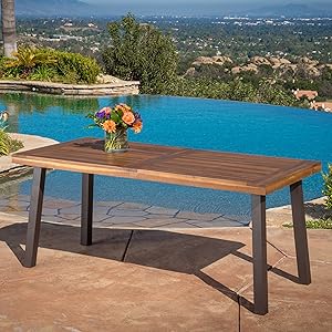 Daria Natural Stained Acacia Wood Dining Table