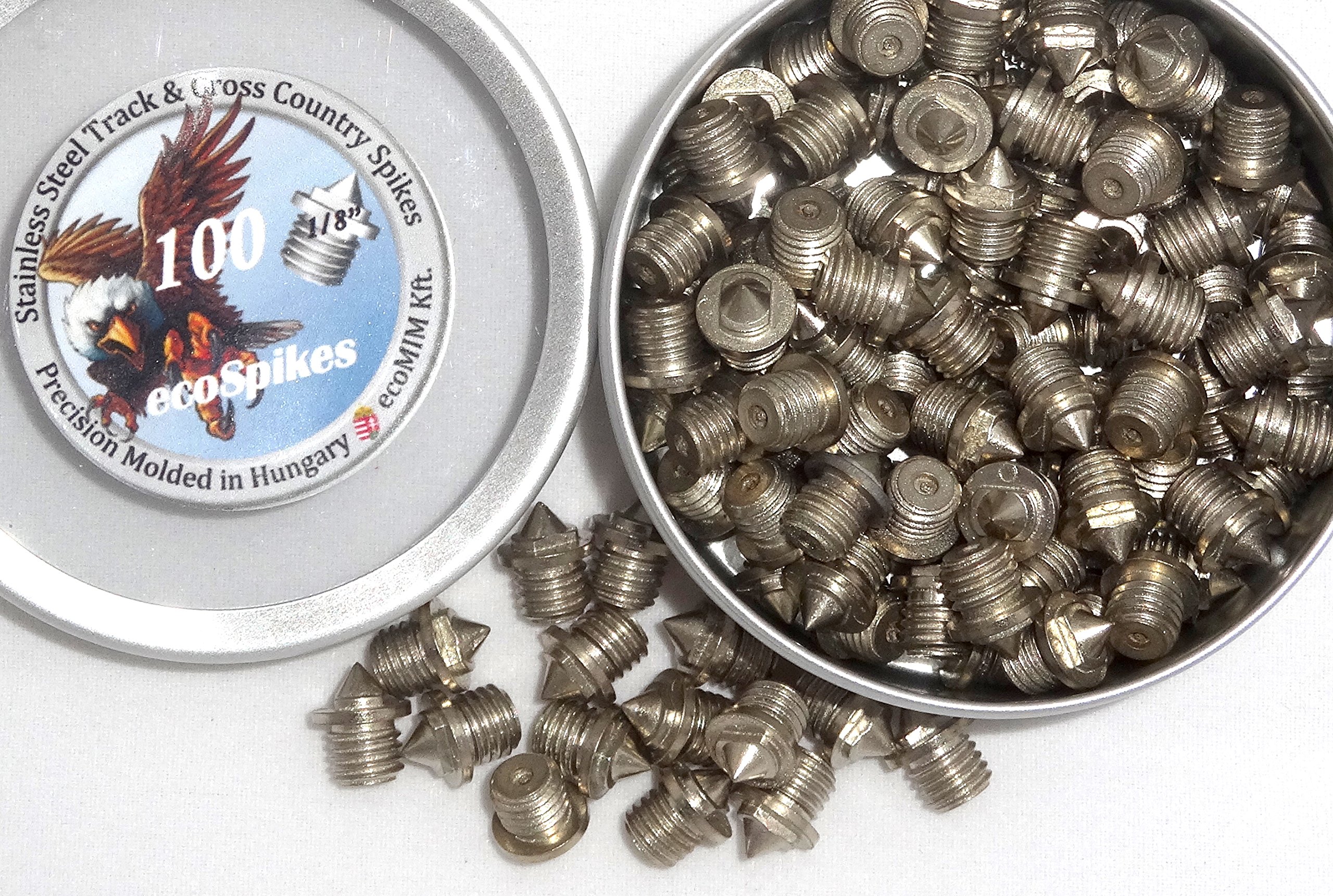 ecoSpikes 100x Stainless Steel Track and Cross Country Spikes (silver, 3mm)