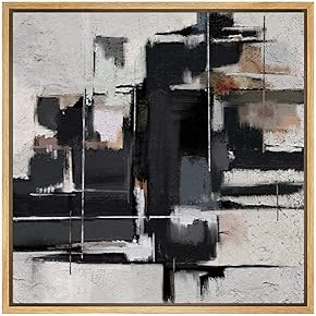 SIGNWIN Framed Canvas Wall Art Black, Brown and...