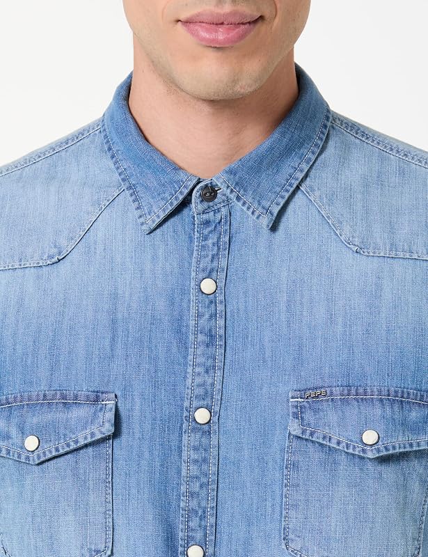 Camisa M Regular, Azul (Denim-zy7), S para homens