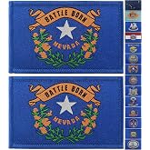 JBCD 2 Pack Nevada Flag Patches States Flags Tactical Patch Pride Flag Patch for Clothes Hat Patch Team Military Patch