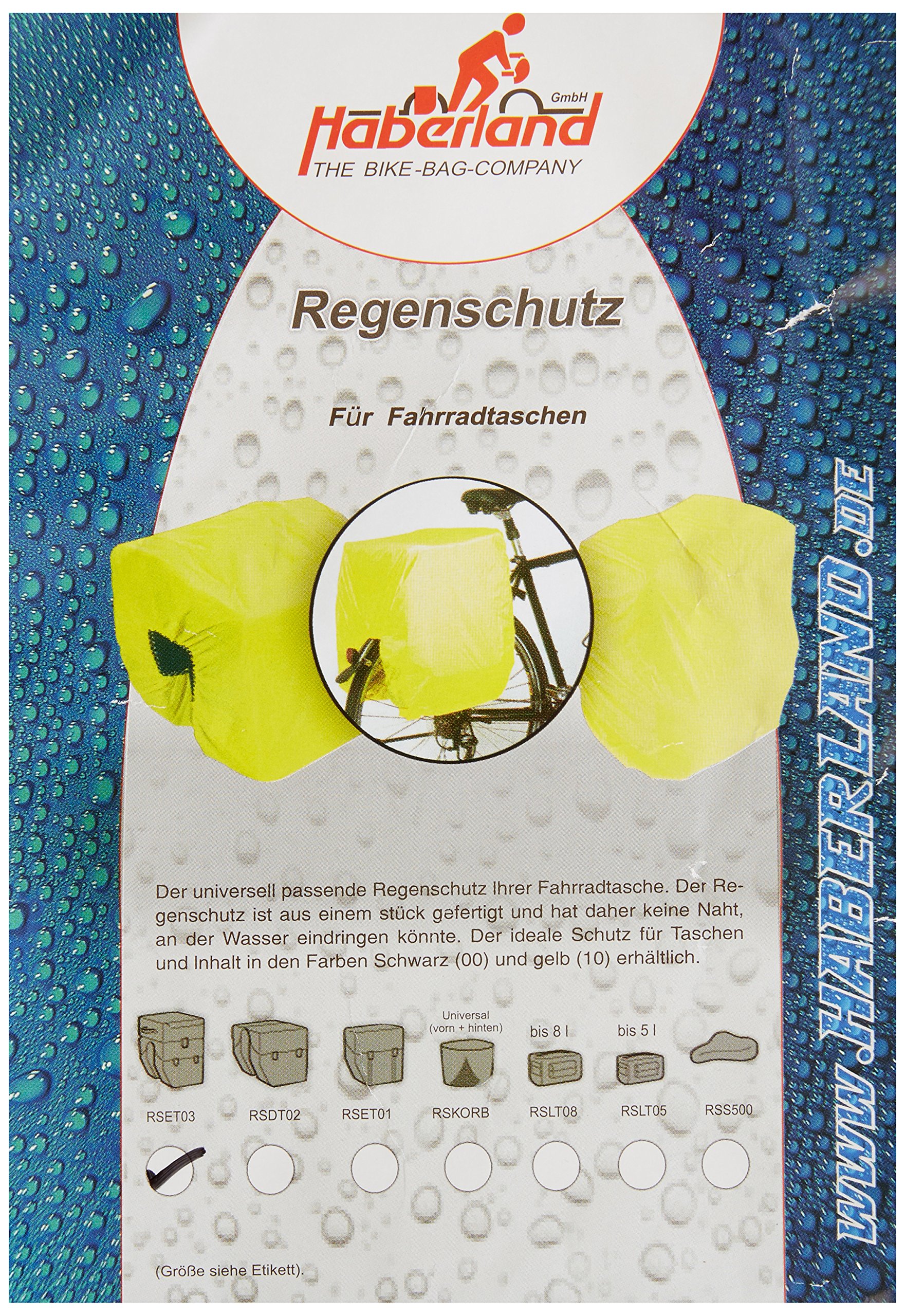 Haberland Rain Cover for Triple Pockets, Black, One Size